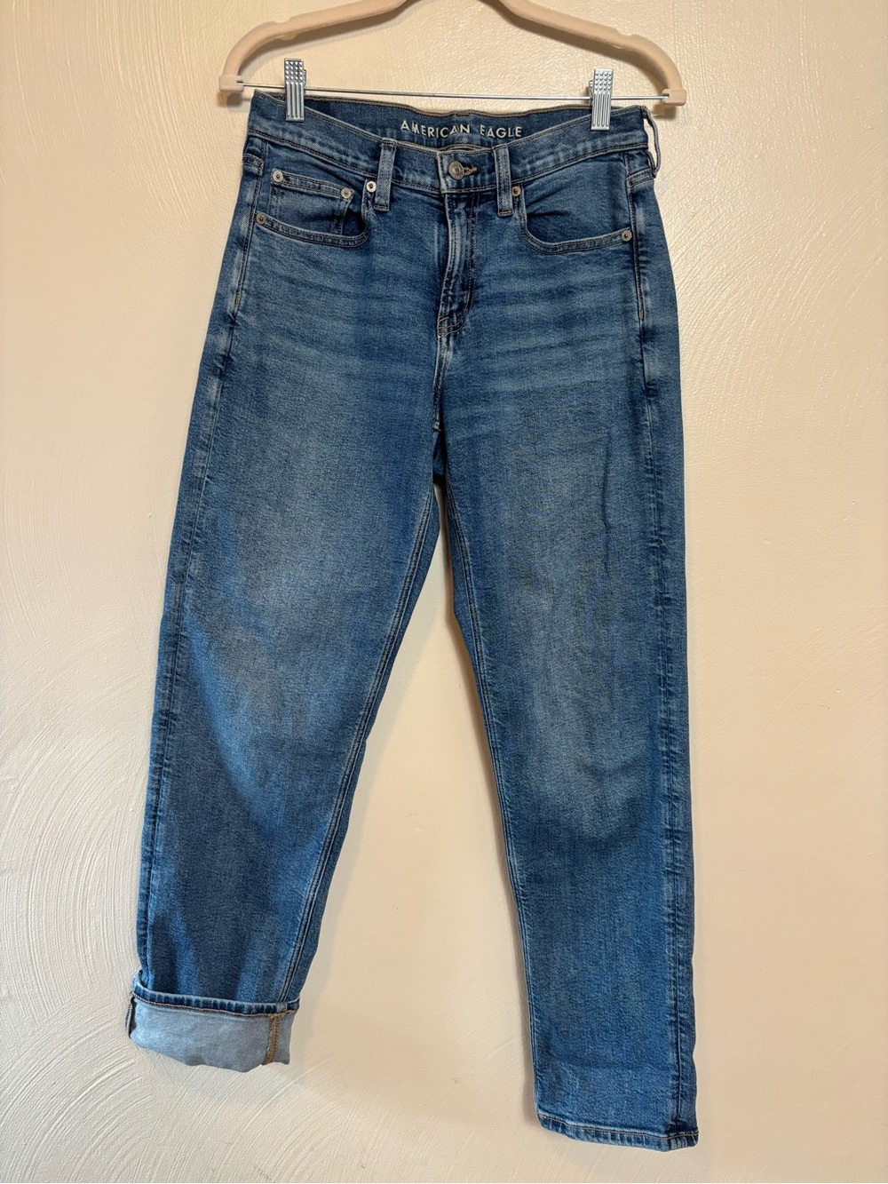 American Eagle Women’s Jeans 90s Straight Medium Wash Denim Blue Size 4 Regular